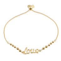 14K Yellow Gold over Sterling Silver LOVE Adjustable Bracelet