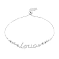 Sterling Silver LOVE Adjustable Bracelet