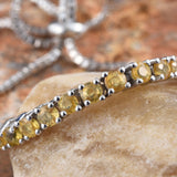 Platinum over Sterling Silver Yellow SAPPHIRE Adjustable Line Bracelet