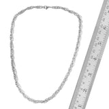 Stainless Steel Diamond Cut Multi Link Necklace(20") and Bracelet(7.5-9") Set Unisex