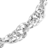 Stainless Steel Diamond Cut Multi Link Necklace(20") and Bracelet(7.5-9") Set Unisex