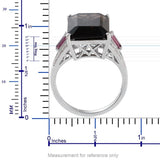 Platinum Sterling Silver SMOKY QUARTZ, GARNET & ZIRCON Ring (Size 8 Only)