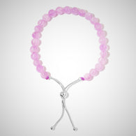 Sterling Silver Kunzite Bead Adjustable Sliding Bolo Bracelet 60 cts.