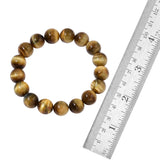 Stretchable 12mm Tigers Eye Bead Bracelet from South Africa 191+ cts