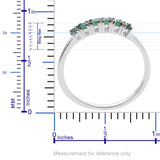 Sterling Silver 6 Stone African Zambian EMERALD Stackable Ring (Size 9 Only)