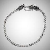 Sterling Silver Flat Bracelet with Hook and Loop Closure (7.50 in)