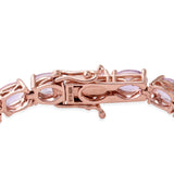 14K Rose Gold over Sterling Silver Rose De France Amethyst Line Bracelet (7.5 in)