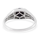 Men's Platinum over Sterling Silver Blue SAPPHIRE Ring