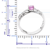 Sterling Silver Pink Sapphire Open Work Ring (Size 8 only)(0.75 cts.)