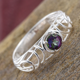 Sterling Silver Mystic Topaz Open Work Ring (Size 7 only)(0.65 cts.)