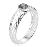 Sterling Silver Mystic Topaz Open Work Ring (Size 7 only)(0.65 cts.)