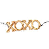 14K Yellow Gold & Platinum over Sterling Silver Yellow Diamond Accent "XOXO" Adjustable Bracelet