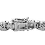 2.00 cts. Platinum/Sterling Silver Criss Cross Baguette White Diamond Bracelet (7.50 in)