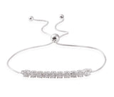 Sterling Silver White CZ Adjustable Sliding Bracelet