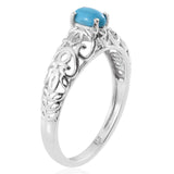 Platinum Sterling Silver Arizona SLEEPING BEAUTY TURQUOISE Filigree Ring