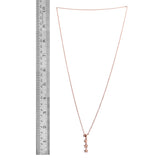 14K Rose Gold/Sterling Silver CZ Stars Adjustable "Y" Necklace 24 in