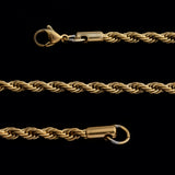 ION Yellow Gold Stainless Steel Enlarged CURB & ROPE Chain SET (24 in) Unisex