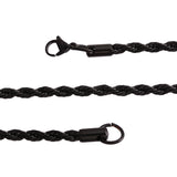 SET of 2 Black Rhodium Stainless Steel Enlarged CURB & ROPE Chain 24" Unisex