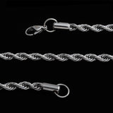 Set of 2 Stainless Steel Enlarged CURB & ROPE Chain 24" Unisex