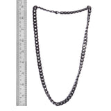 SET of 2 Black Rhodium Stainless Steel Enlarged CURB & ROPE Chain 24" Unisex