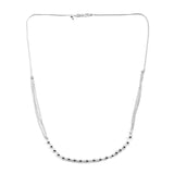 Sterling Silver Curb Link & Bead Adjustable Chain Necklace 20"