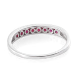 Sterling Silver Channel Set Burmese RUBY Stackable Band Ring (.600 cts)