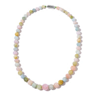 African Morganite & Brazilian Aquamarine Graduated Bead 18" Necklace 239.00 cts.