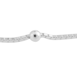 Sterling Silver Station Bead Adjustable Bracelet/Anklet 9"-10"