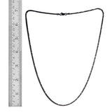 Italian Black Rhodium Sterling Silver Rock SPARKLE Chain Necklace 20" (6.6 gms)