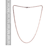 14K Rose Gold over Italian Sterling Silver Rock SPARKLE Chain Necklace 20 in (6.6 gm)