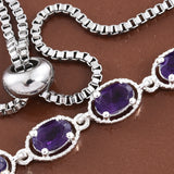 Sterling Silver AMETHYST Halo Adjustable Sliding Bolo Bracelet (3.10 cts.)