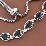 Sterling Silver Thai Black Spinel Halo Adjustable Bolo Bracelet (3.64 cts.)