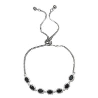 Sterling Silver Thai Black Spinel Halo Adjustable Bolo Bracelet (3.64 cts.)