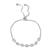 Sterling Silver White TOPAZ Halo Adjustable Sliding Bolo Bracelet (3.59 cts.)