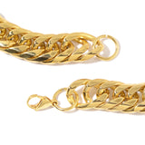 ION Plated Yellow Gold Stainless Steel Double Curb Chain Necklace (24")