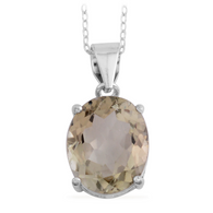 Sterling Silver Brazilian Green AMETHYST Prasiolite Pendant and Chain (18")