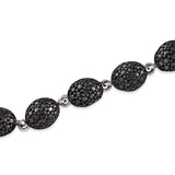 Platinum/Sterling Silver Black Diamond Accent Friendship Cord Bracelet