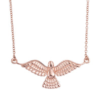 14K Rose Gold over Sterling Silver Dove Necklace & RG Plated Stainless Chain