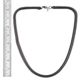 ION Plated Black Stainless Steel Foxtail Necklace 24" and Bracelet 8" Set