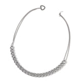 Stainless Steel Double Strand Box Curb Link Chain Necklace (20 in) Toggle Heart Closure