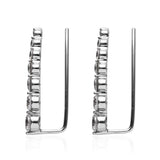 Stainless Steel 7ct Cubic Zirconia Stud & Ear Climber Earrings SET