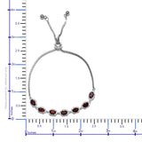 Sterling Silver Mozambique GARNET Halo Adjustable Bolo Bracelet (3.80cts.)