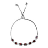 Sterling Silver Mozambique GARNET Halo Adjustable Bolo Bracelet (3.80cts.)