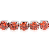 Stainless Steel 15 cts Orange CZ Tennis Bracelet (7" to 9")