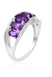 Sterling Silver African AMETHYST 5 Stone Ring (size 7 only)