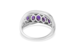 Sterling Silver African AMETHYST 5 Stone Ring (size 7 only)