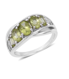 Sterling Silver Chinese PERIDOT 5 Stone Ring (size 7 only)