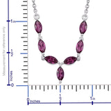 Sterling Silver Orrisa GARNET 2.18 cts. 7 gem Marquise Necklace 18 in.