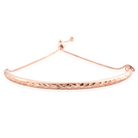 14K Rose Gold over Sterling Silver Diamond Cut Adjustable Bolo Bracelet