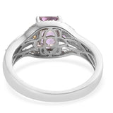 Platinum Sterling Silver AMETRINE & Multi Gemstone 2.2 ct Ring (Size 7)